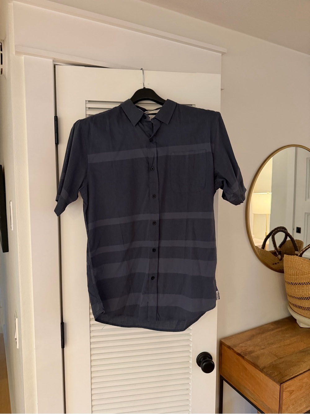 Ezekiel Dark Navy Short-Sleeve Button-Down Shirt